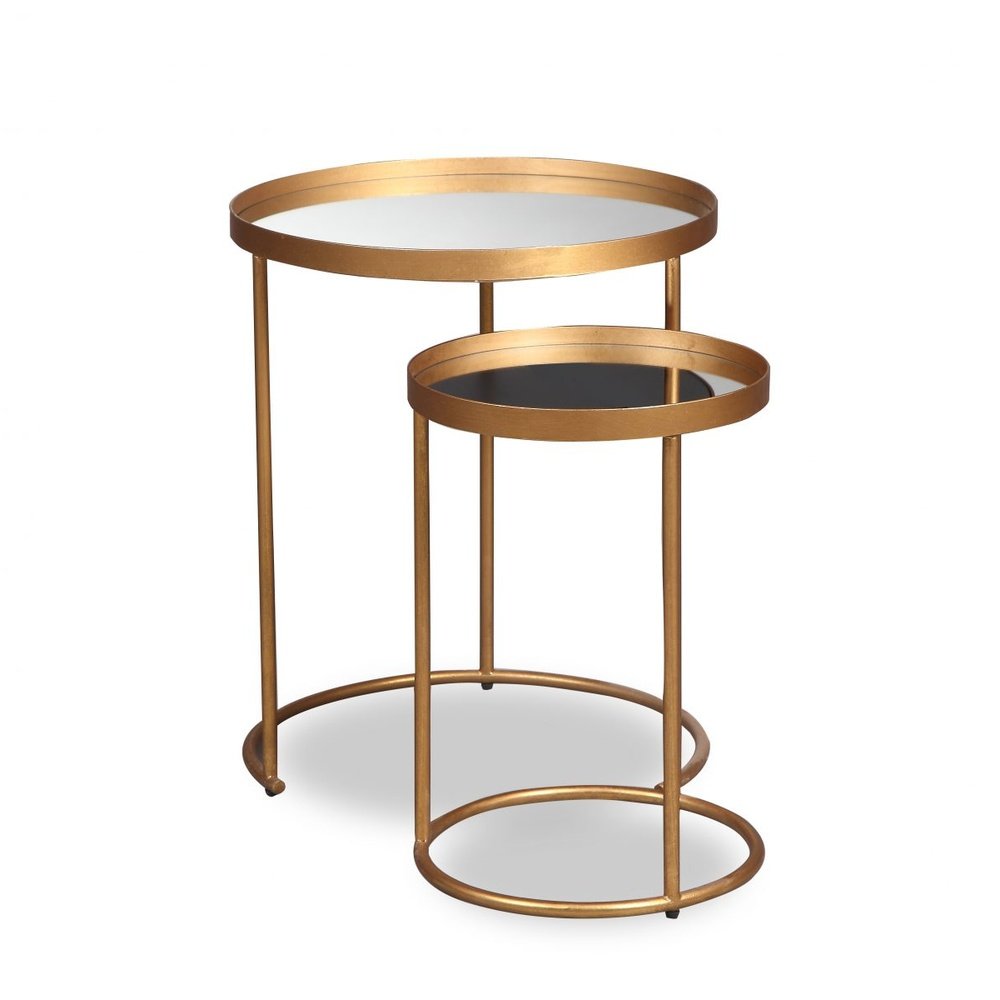 Product photograph of Liang Eimil Song Side Tables In Antique Gold from Olivia's.