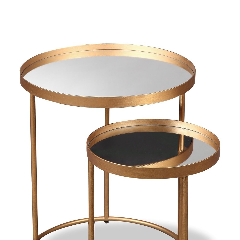 Product photograph of Liang Eimil Song Side Tables In Antique Gold from Olivia's.