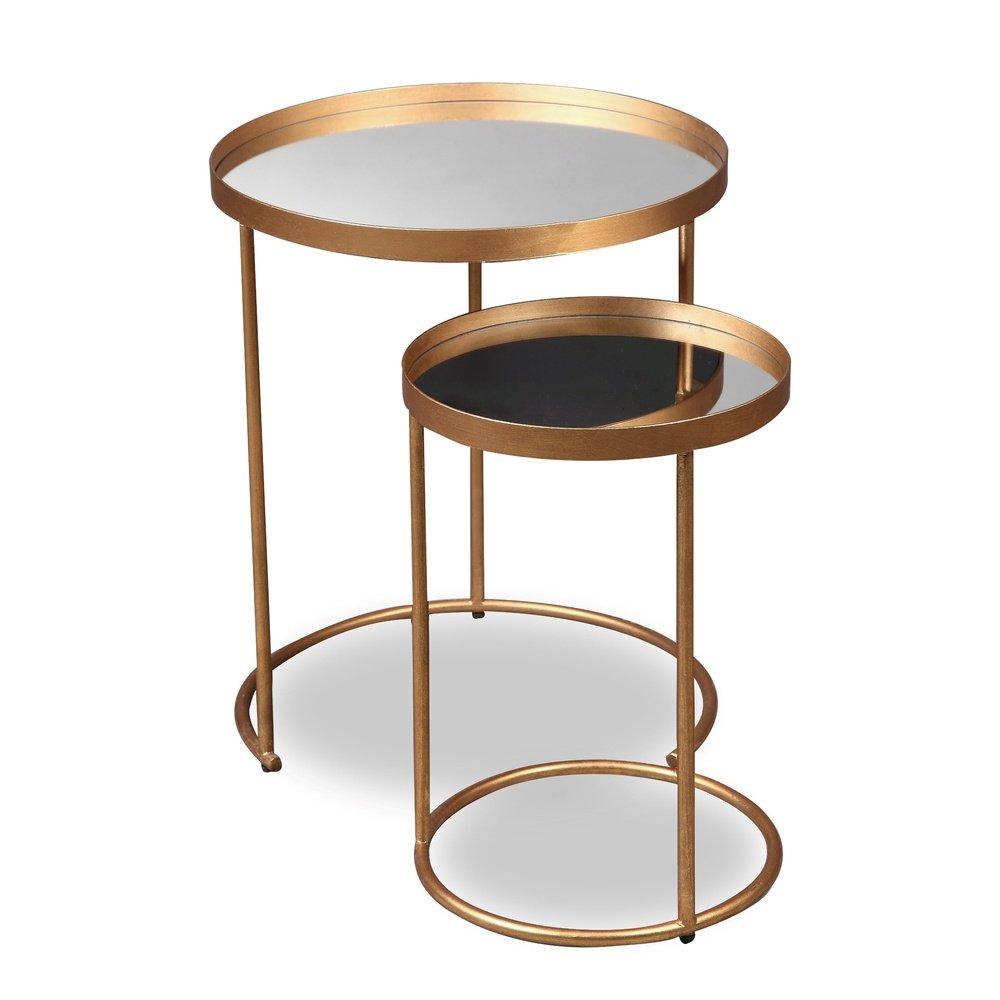 Product photograph of Liang Eimil Song Side Tables In Antique Gold from Olivia's.