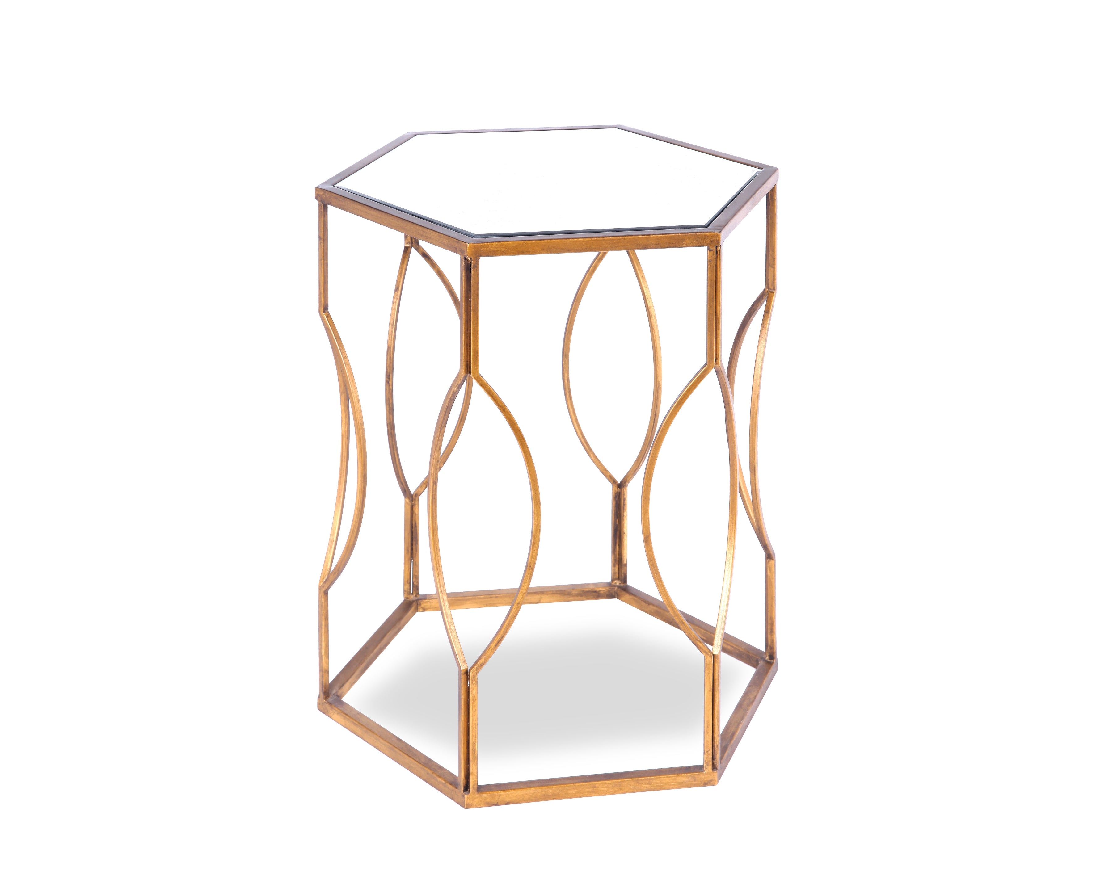 Liang Eimil Tao Side Table Antique Gold Coated Steel