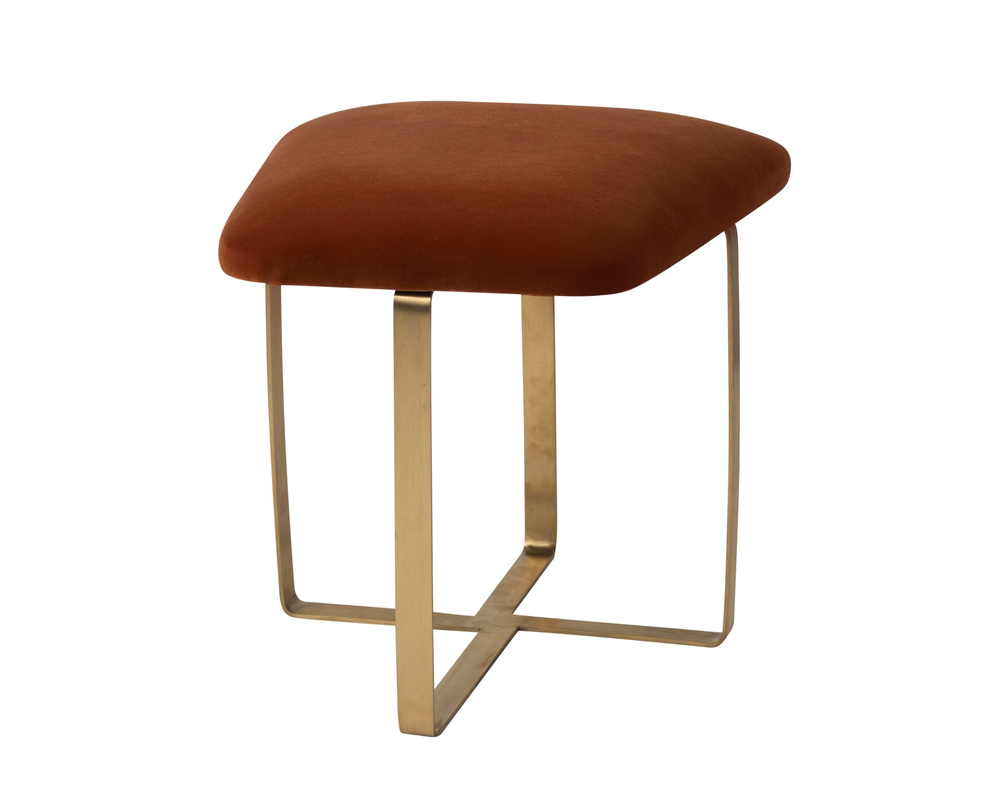 Product photograph of Liang Eimil Tatel Stool Gainsborough Amber Velvet from Olivia's.