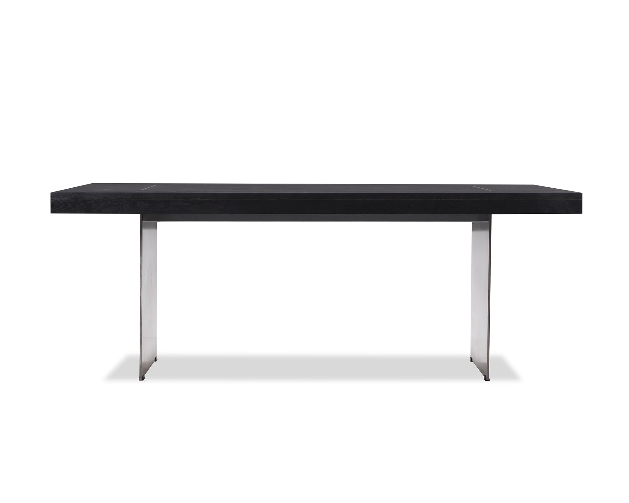 Liang Eimil Unma Dining Table Black Ash Brushed Stainless Steel Legs