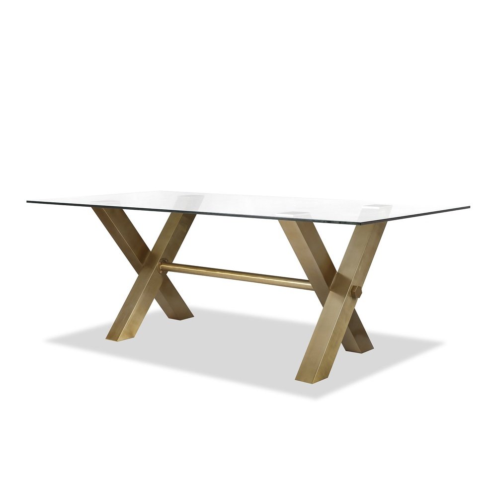 Product photograph of Liang Eimil Zaha Dining Table Brushed Brass from Olivia's.