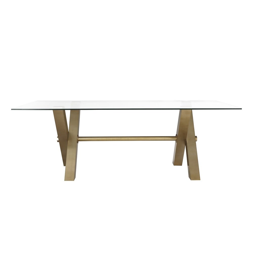 Product photograph of Liang Eimil Zaha Dining Table Brushed Brass from Olivia's