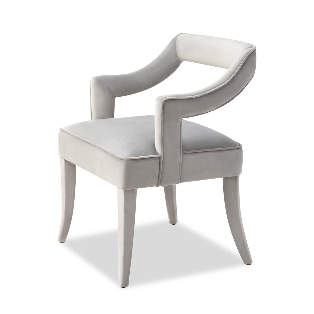 Product photograph of Liang Eimil Calvin Dining Chair In Horizon Grey Velvet from Olivia's.