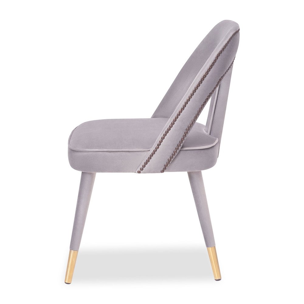 Product photograph of Liang Eimil Pigalle Chair Kaster Light Grey Velvet from Olivia's.