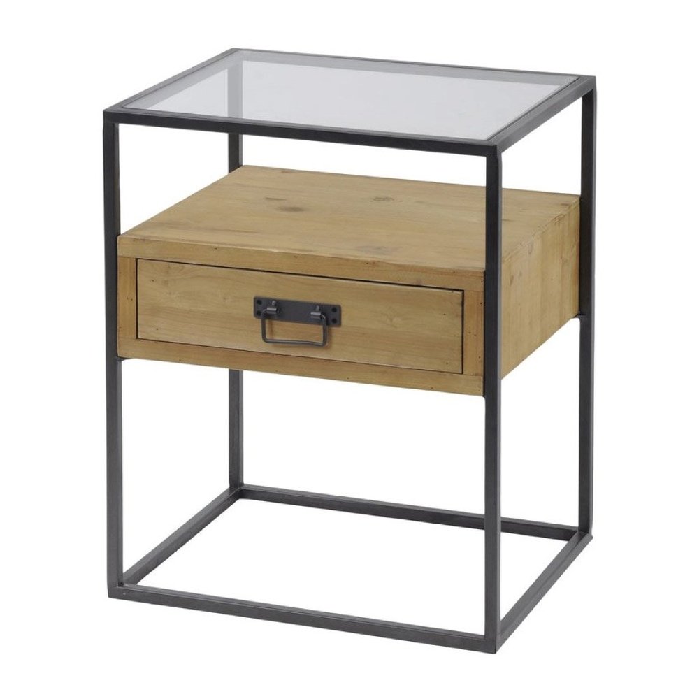Product photograph of Libra Urban Botanic Collection - Kempsey Bedside Cabinet Wooden from Olivia's