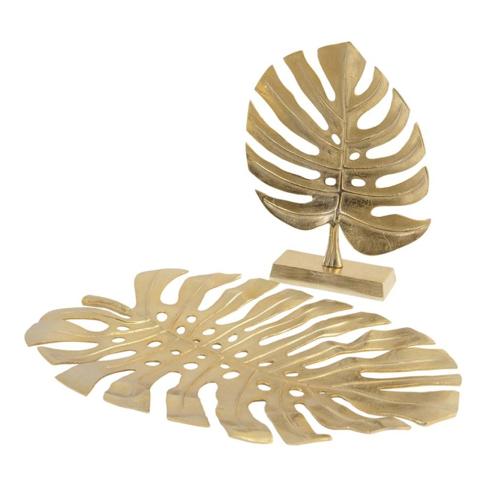 Product photograph of Libra Interiors Monstera Aluminium Sculpture Gold Leaf from Olivia's.