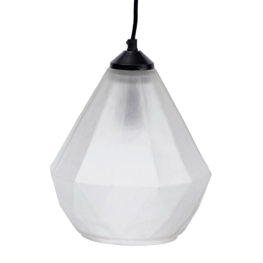 Product photograph of Libra Luxurious Glamour Collection - Platonic Frosted Glass Pendant from Olivia's