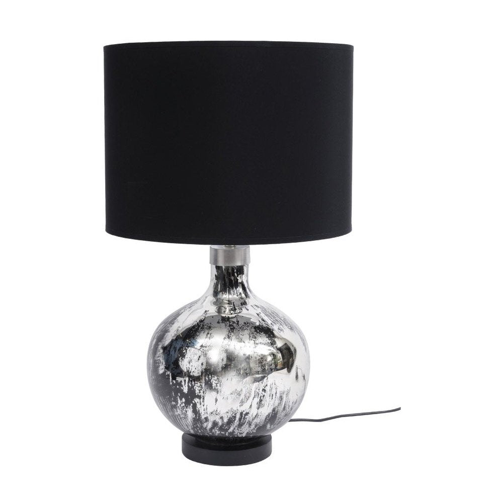 Product photograph of Libra Silver And Black Antique Table Lamp Base Only - E27 60w 16 Shade Outlet from Olivia's.