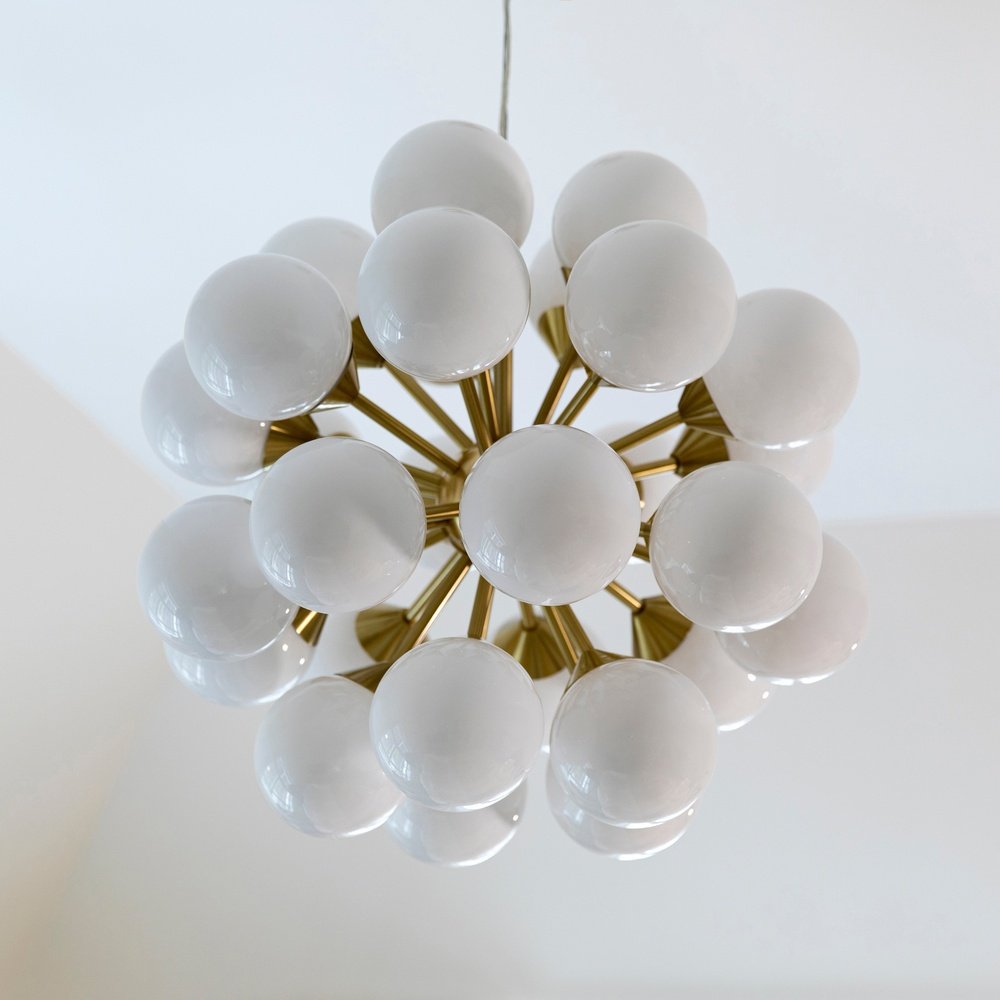 Product photograph of Olivia S Opal 28 Pendant Light Brushed Gold from Olivia's.