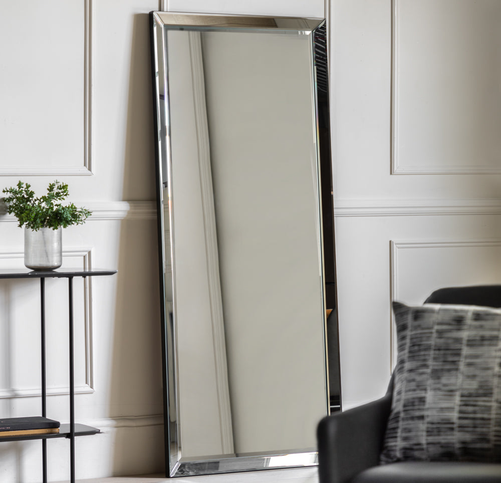 Product photograph of Gallery Interiors Luna Leaner Mirror In Chrome from Olivia's.