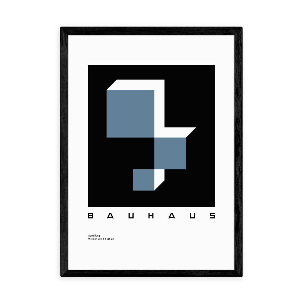 Product photograph of Bauhaus Black By Maisey Design - A3 Black Framed Art Print from Olivia's