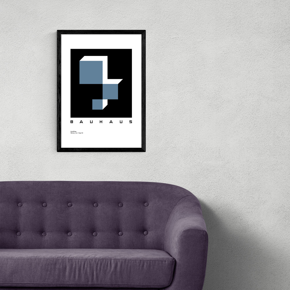 Product photograph of Bauhaus Black By Maisey Design - A3 Black Framed Art Print from Olivia's.