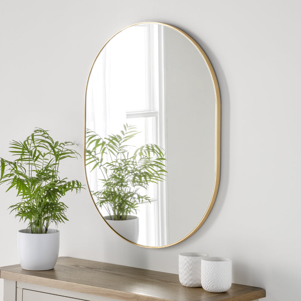 Olivias Mali Oval Wall Mirror In Gold