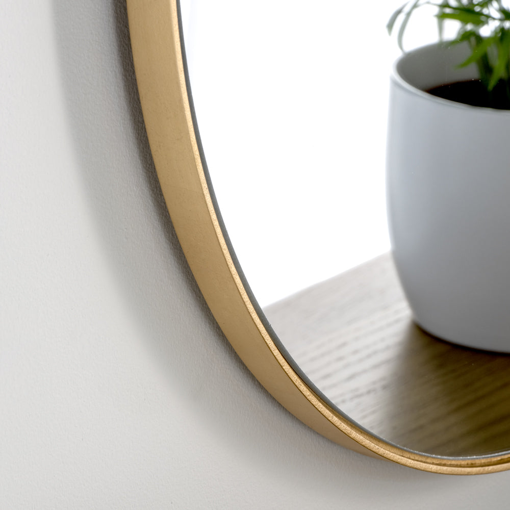 Product photograph of Olivia S Mali Oval Wall Mirror In Gold from Olivia's.