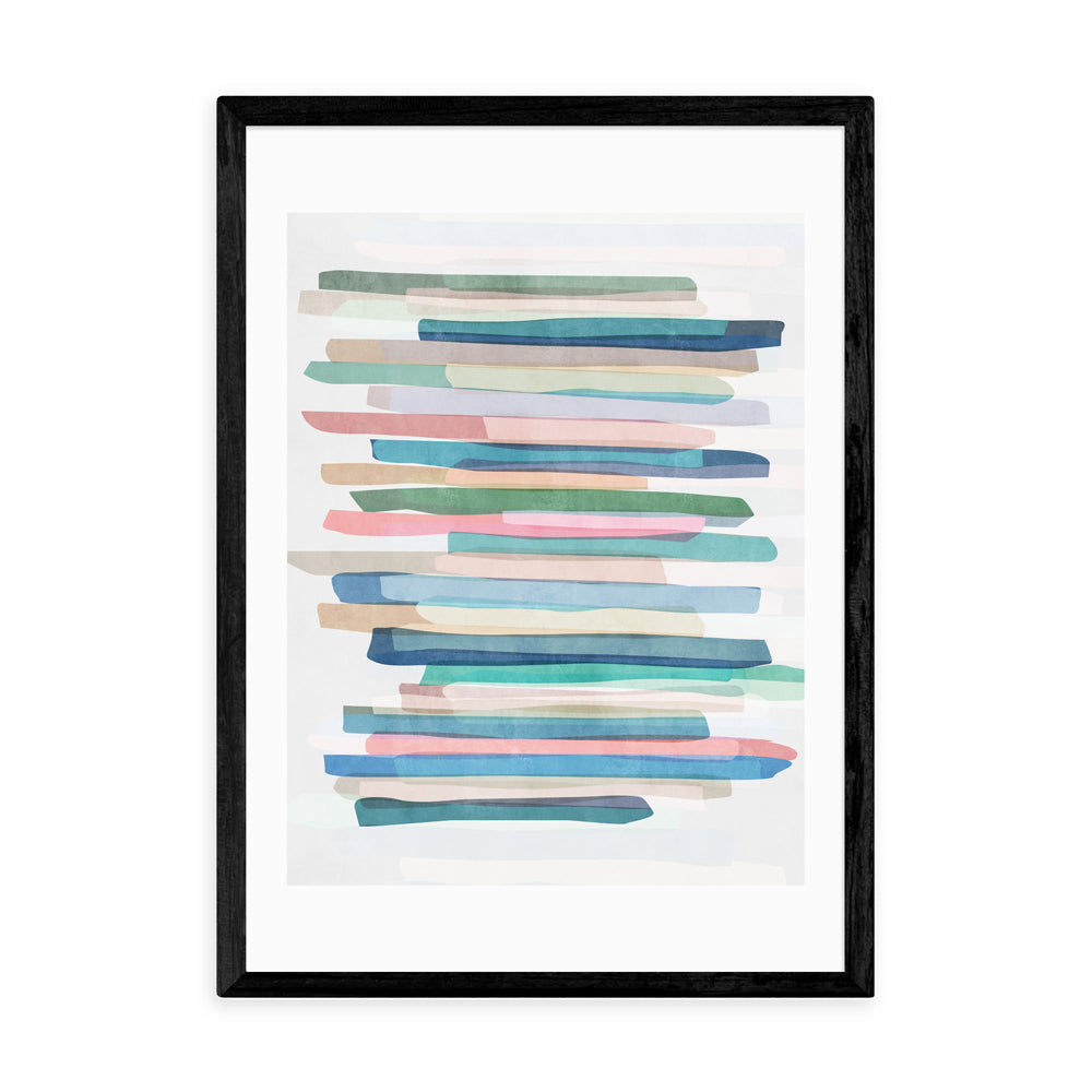Product photograph of Pastel Stripes By Mareike Boehmer - A3 Black Framed Art Print from Olivia's
