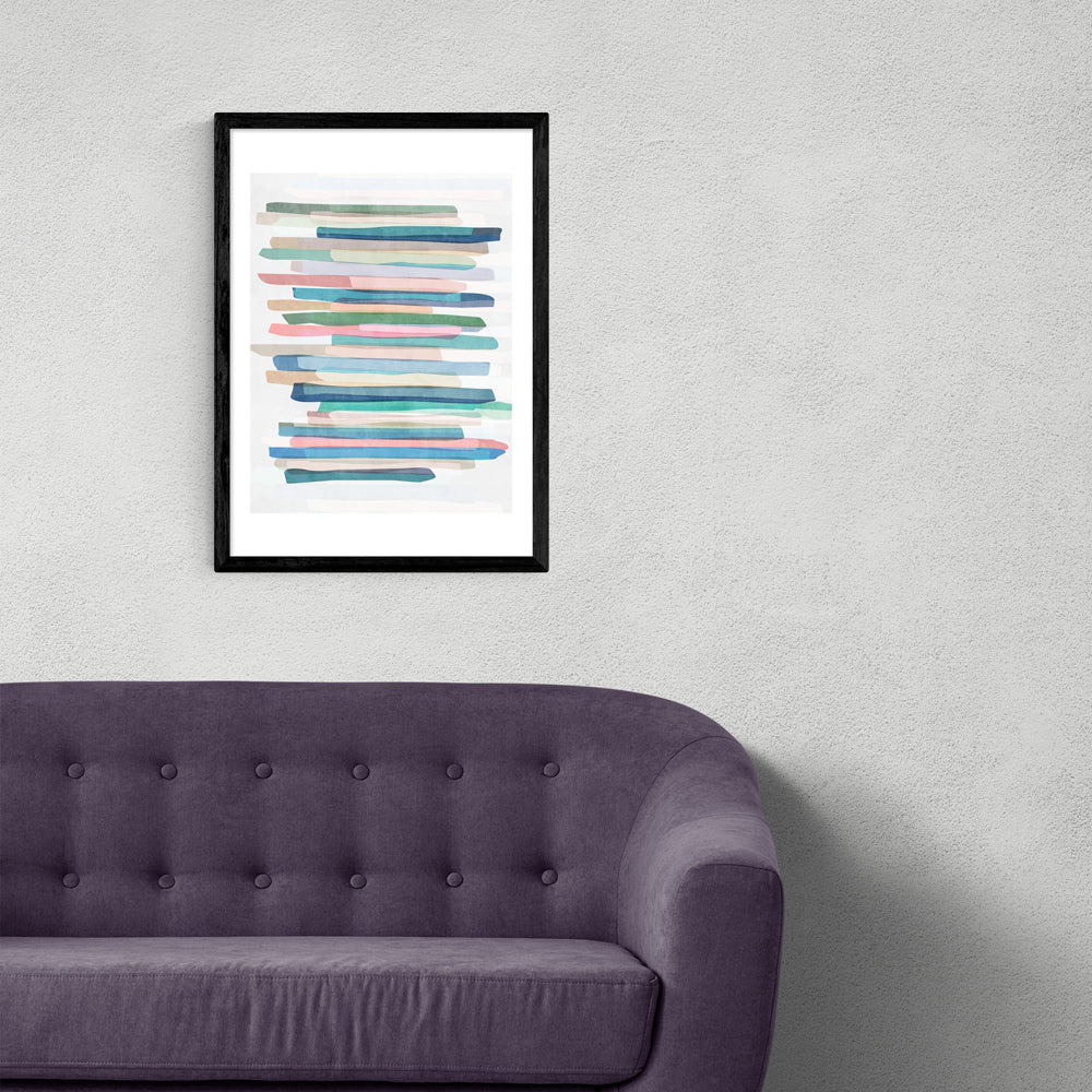 Product photograph of Pastel Stripes By Mareike Boehmer - A3 Black Framed Art Print from Olivia's.
