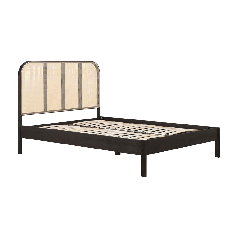 Product photograph of Olivia S Maggie Rattan Bed In Black Super Kingsize from Olivia's.