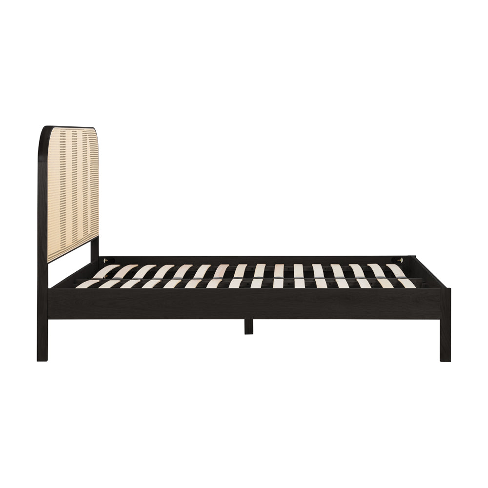 Product photograph of Olivia S Maggie Rattan Bed In Black Super Kingsize from Olivia's.