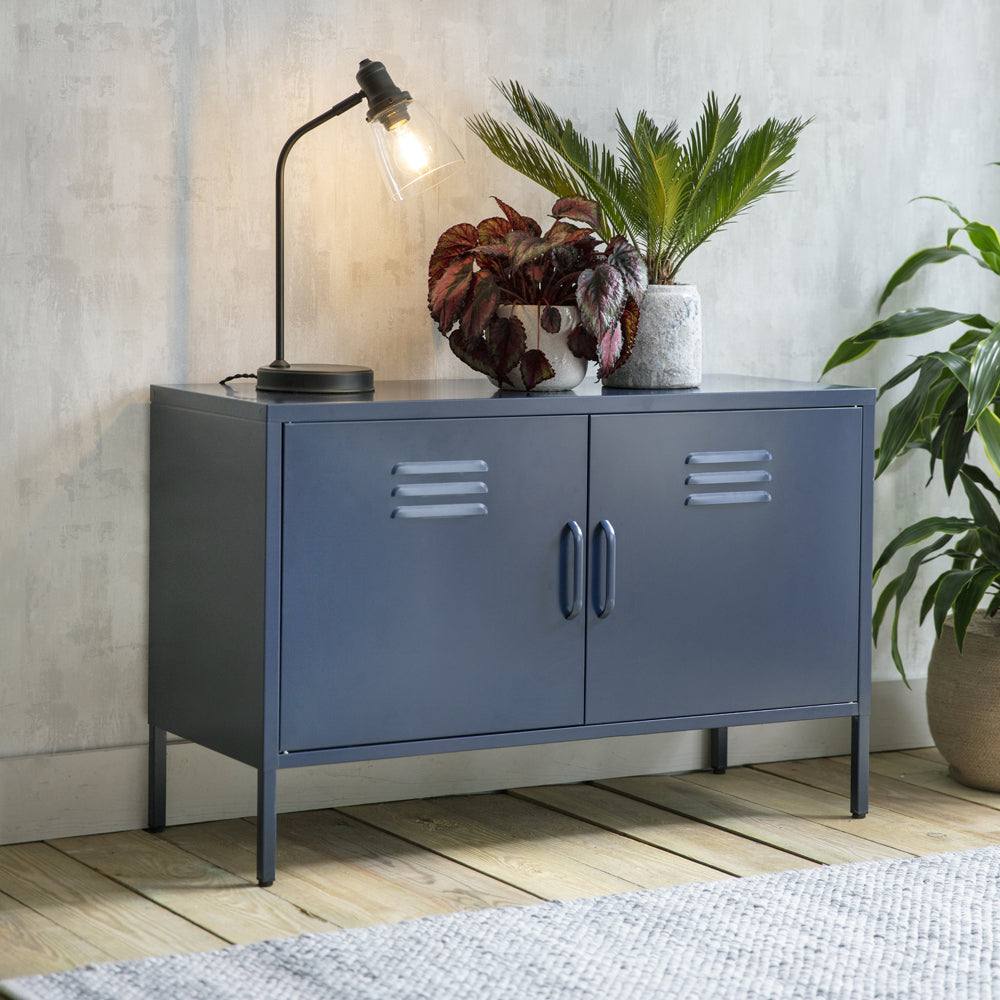 Product photograph of Garden Trading Marlborough Storage Locker In Ink Steel from Olivia's