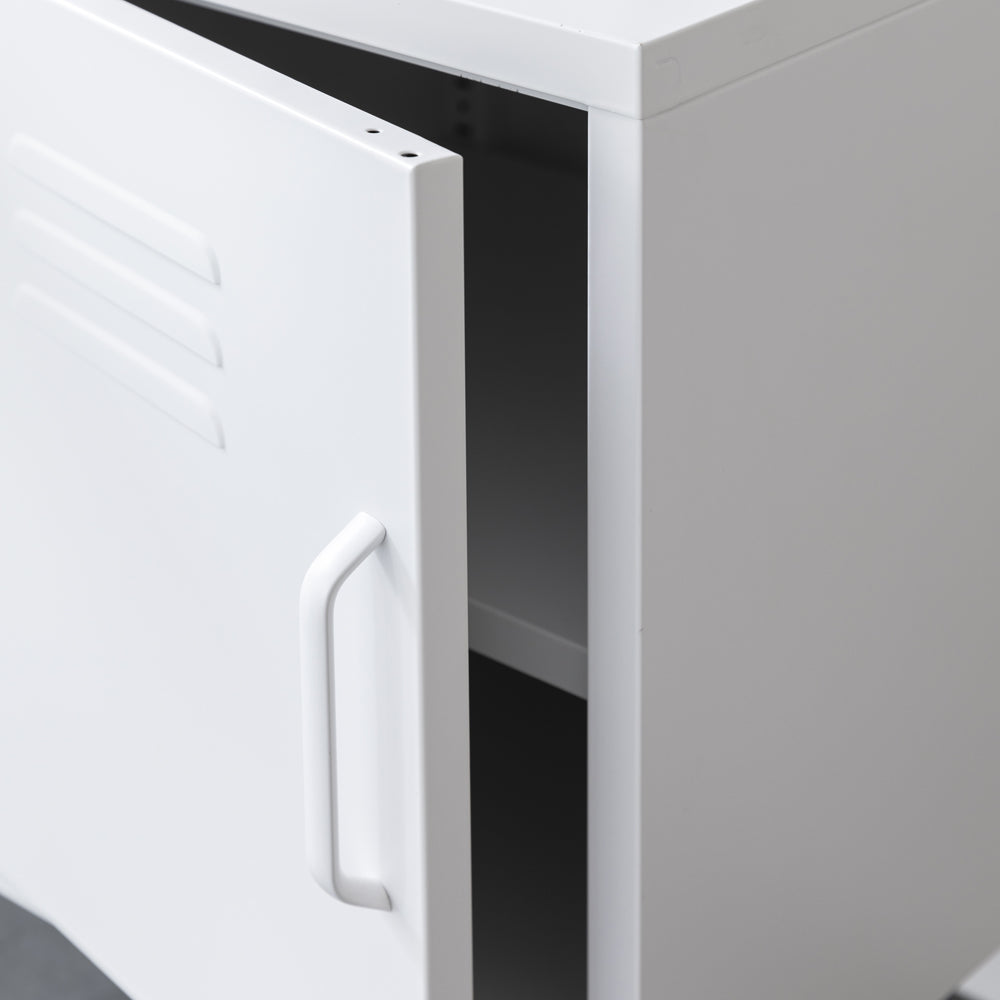 Product photograph of Garden Trading Small Marlborough Locker In Lily White Steel - Left from Olivia's.