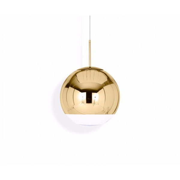 Product photograph of Tom Dixon Mirror Ball Led Pendant Gold Gold 50cm from Olivia's.