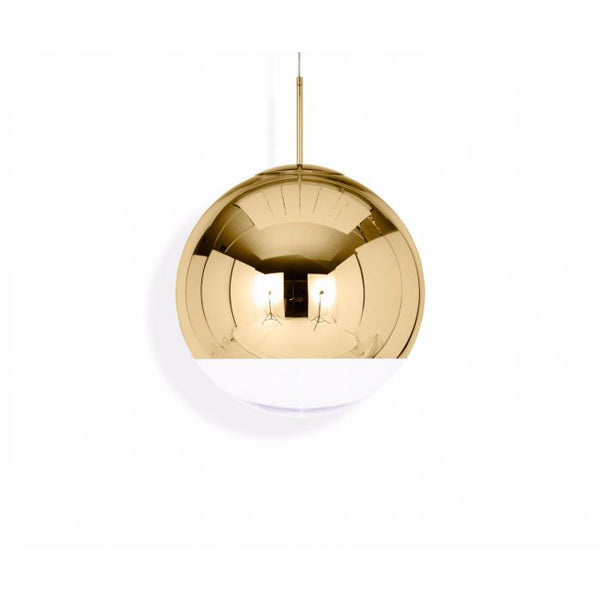 Product photograph of Tom Dixon Mirror Ball Led Pendant Gold Gold 50cm from Olivia's.