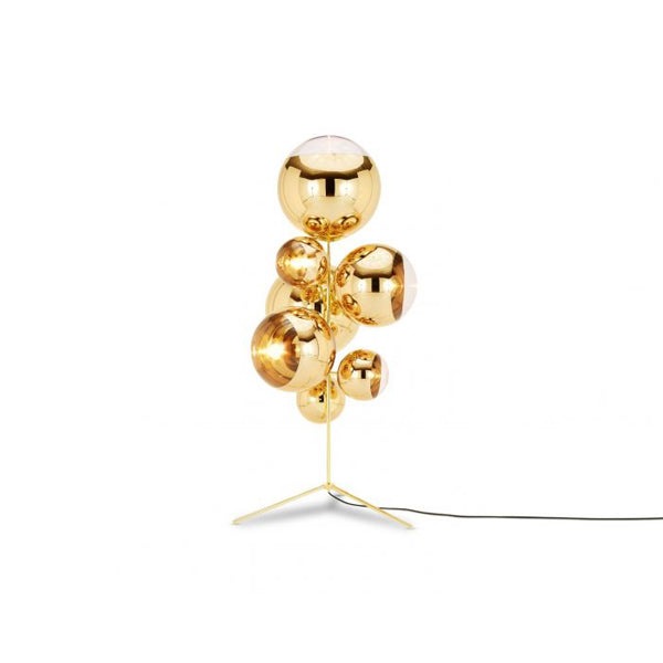 Product photograph of Tom Dixon Mirror Ball Gold Stand Chandeliereu from Olivia's