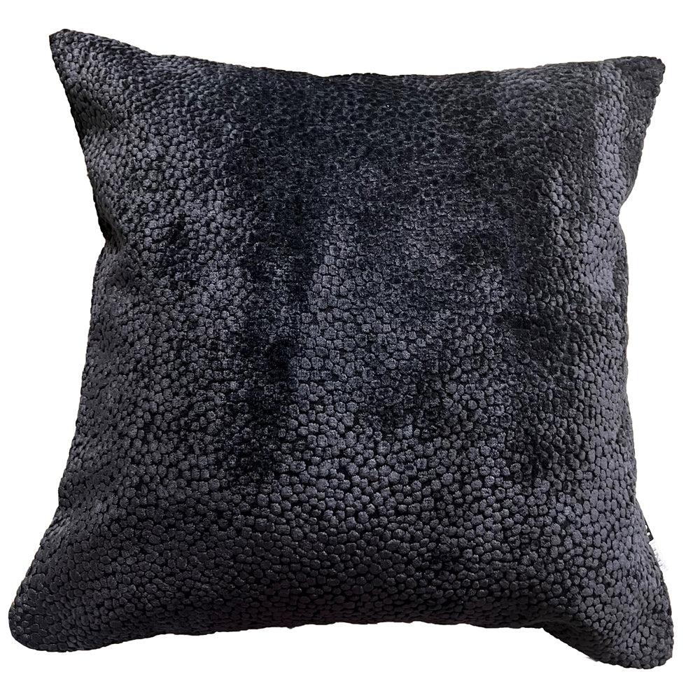 Product photograph of Malini Bingham Velvet Cushion In Black Large from Olivia's.