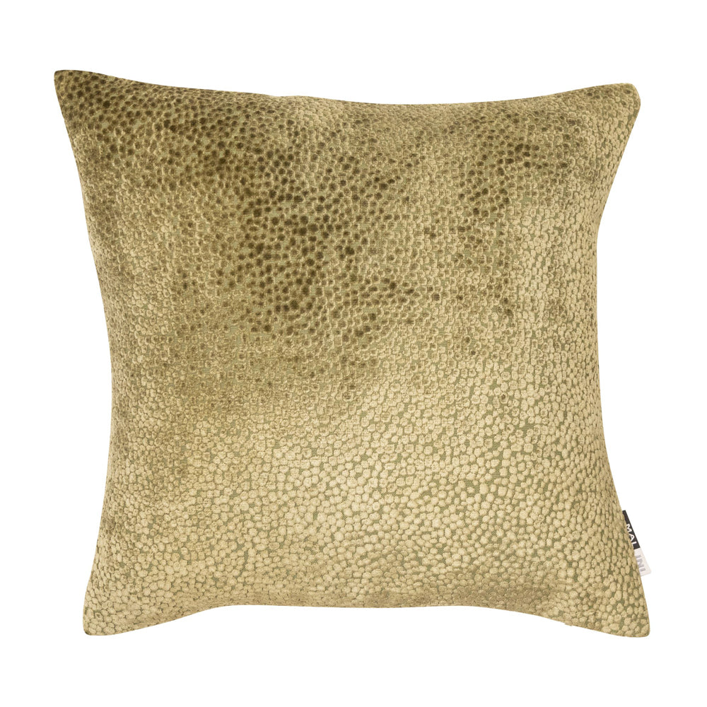 Product photograph of Malini Cut Velvet Dot Cushion In Olive - 56 X 56cm from Olivia's