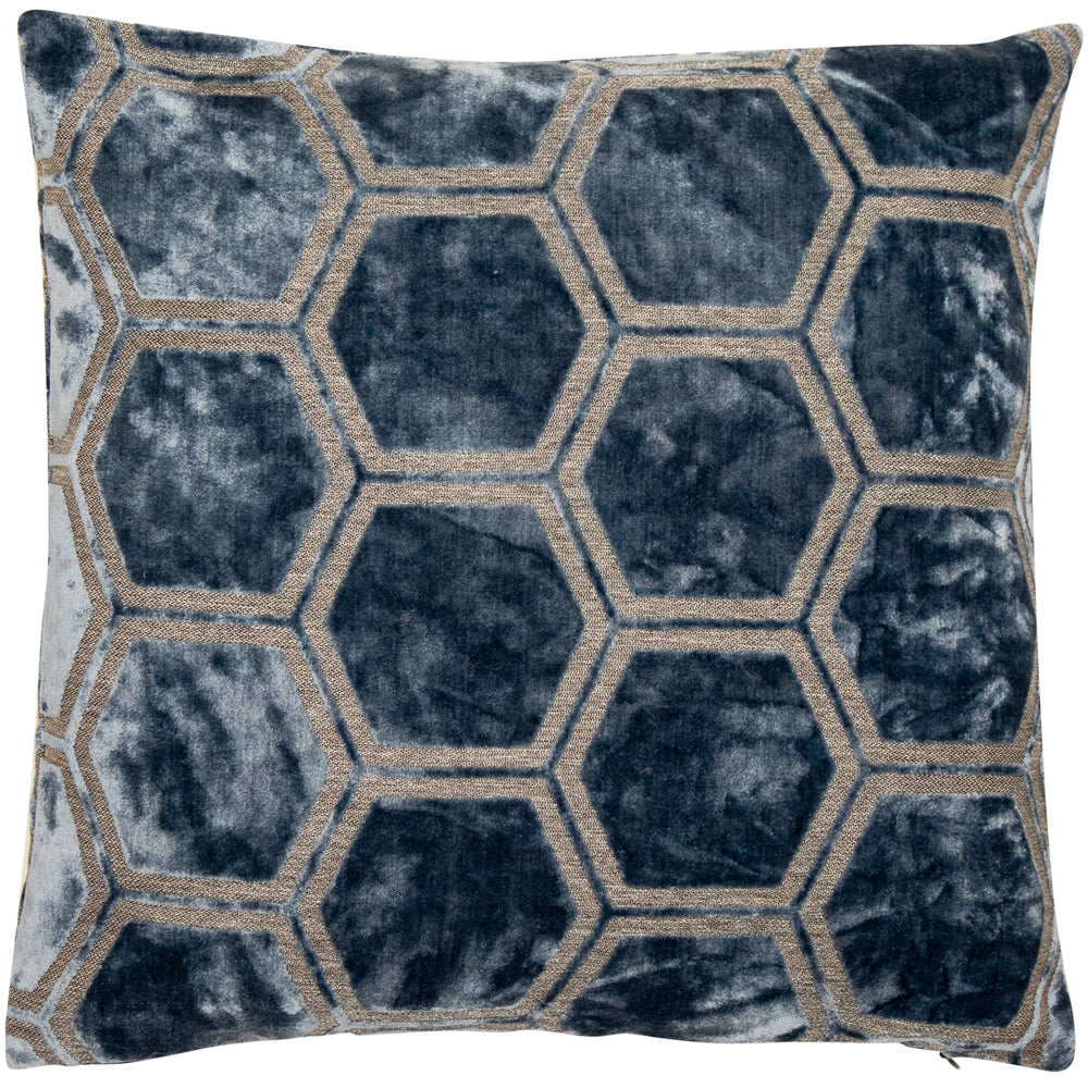 Product photograph of Malini Ivor Cushion Blue Outlet Large from Olivia's.