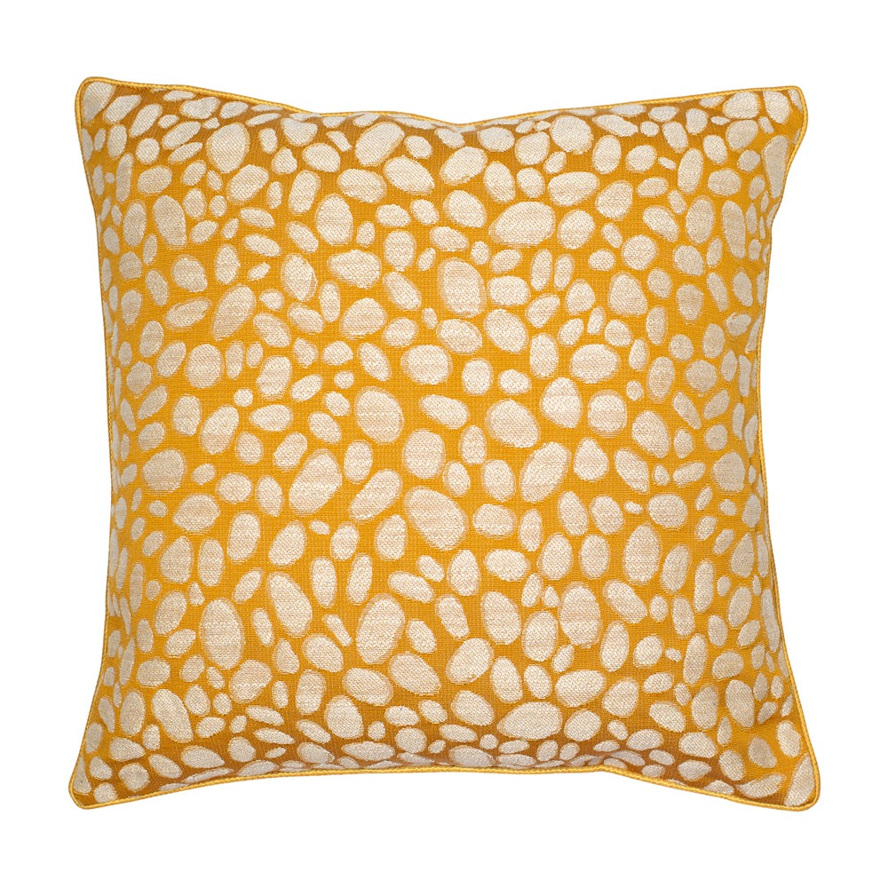 Malini Pebble Weave Cushion In Mustard 50 X 50cm
