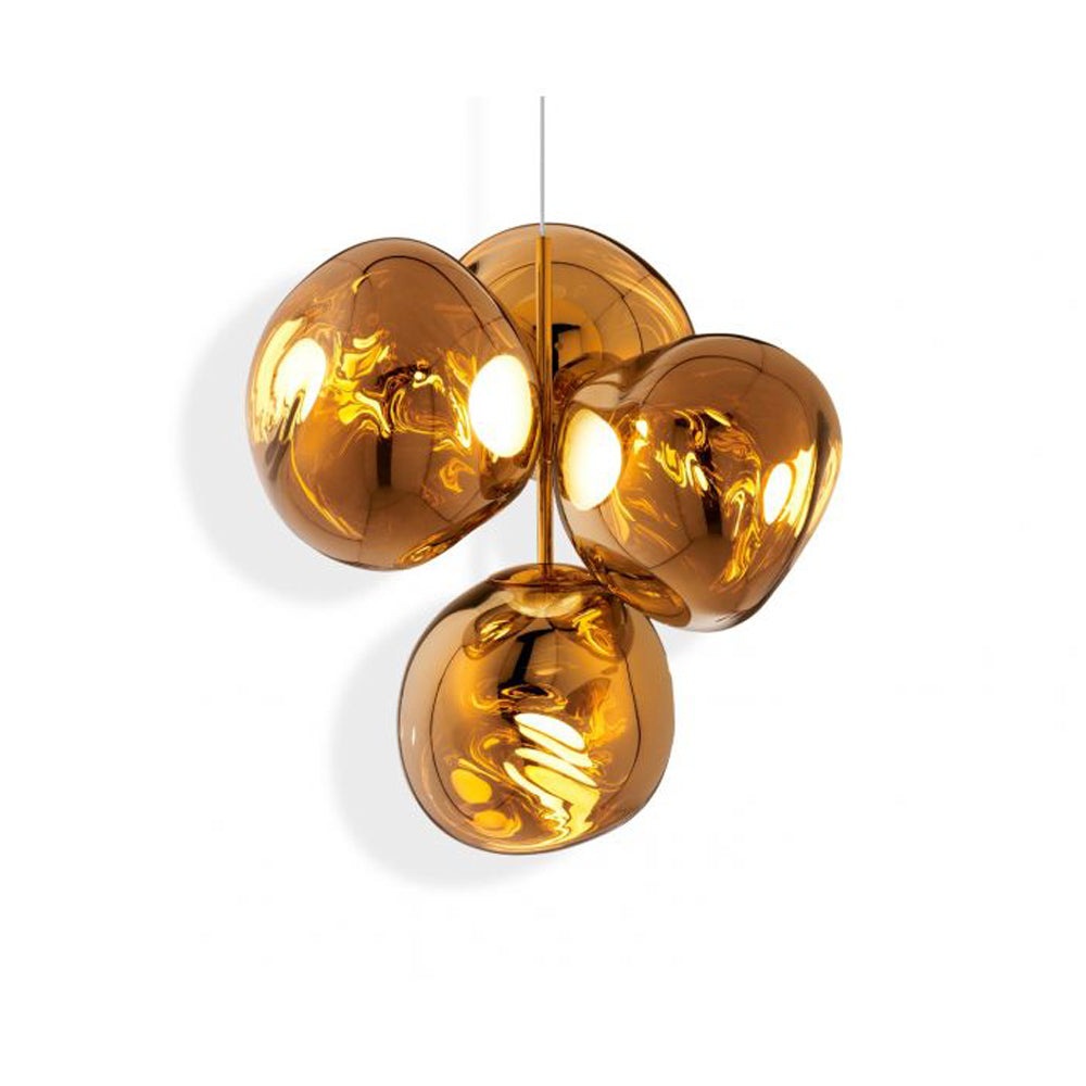 Product photograph of Tom Dixon Melt Chandelier In Gold Large from Olivia's.