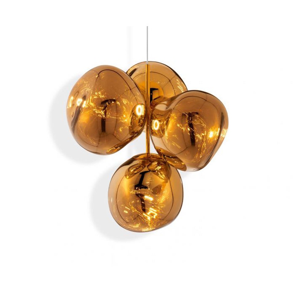 Product photograph of Tom Dixon Melt Chandelier In Gold Small from Olivia's.
