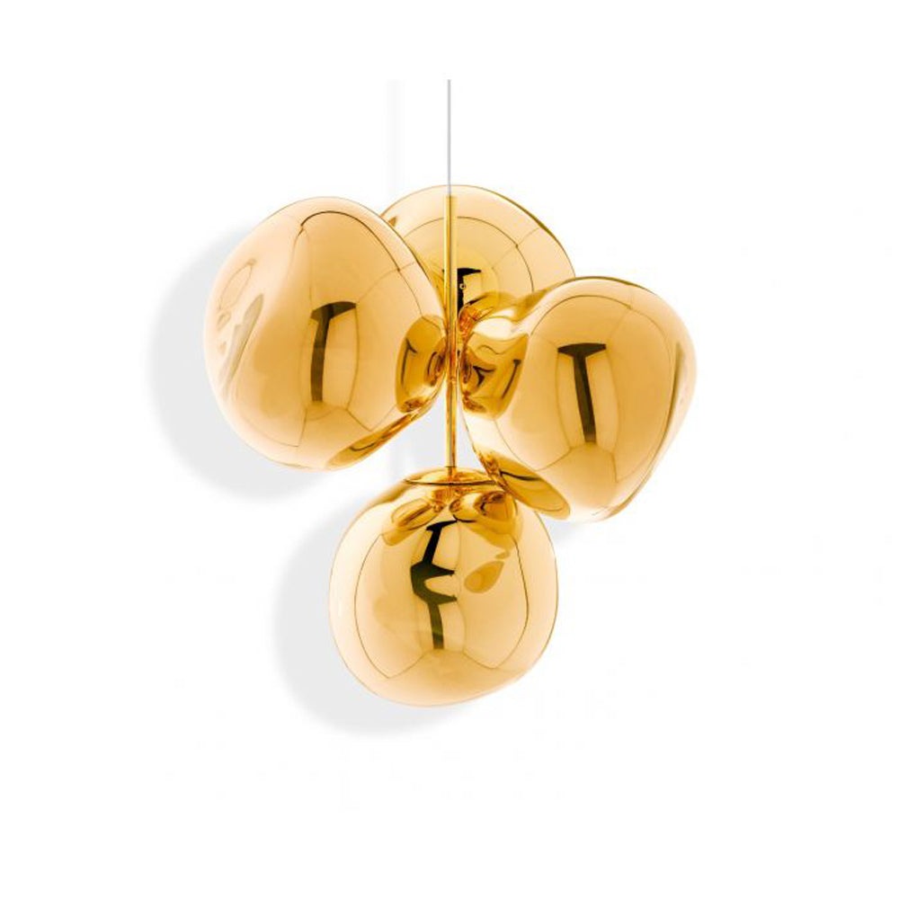 Product photograph of Tom Dixon Melt Chandelier In Gold Large from Olivia's.