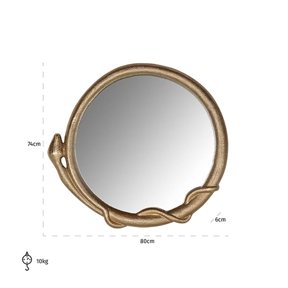 Product photograph of Richmond Snake Gold Wall Mirror from Olivia's.