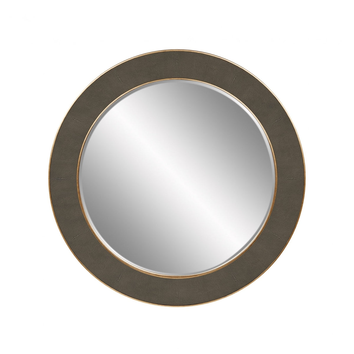 DI Designs Hampton Round Wall Mirror - Grey Shagreen