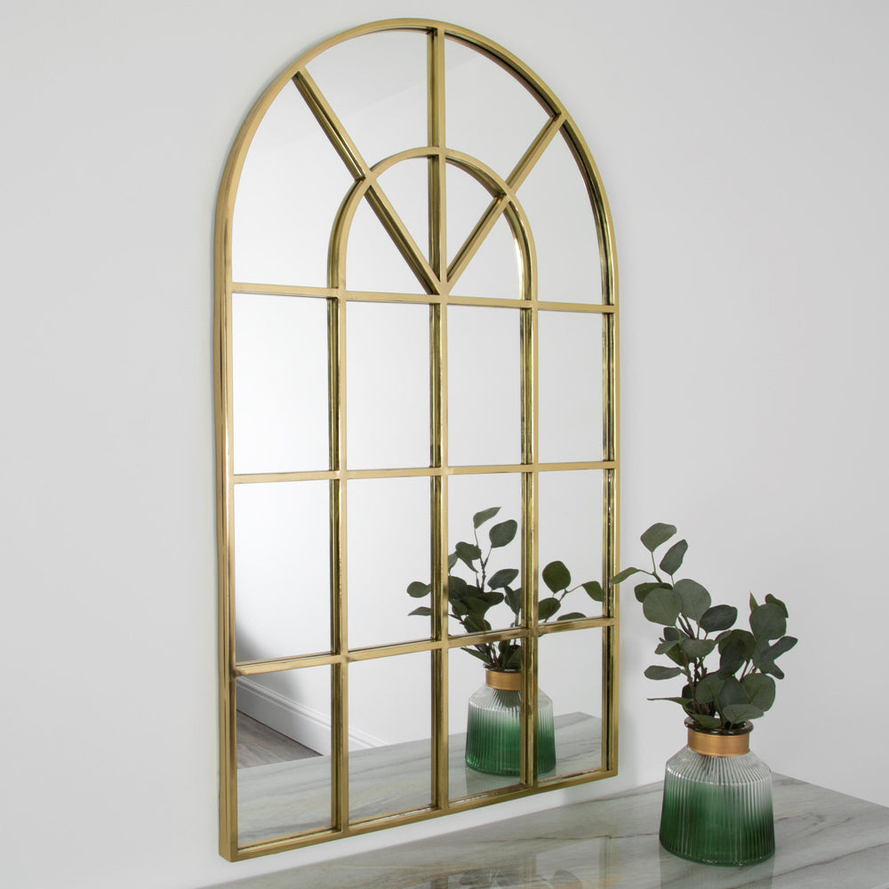 Native Home Arched Wall Mirror Gold Outlet