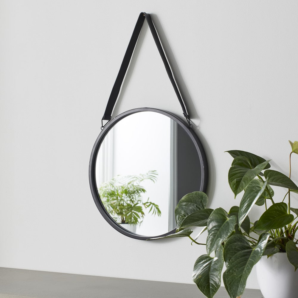 Native Home Round Mirror With Leather Strap Outlet