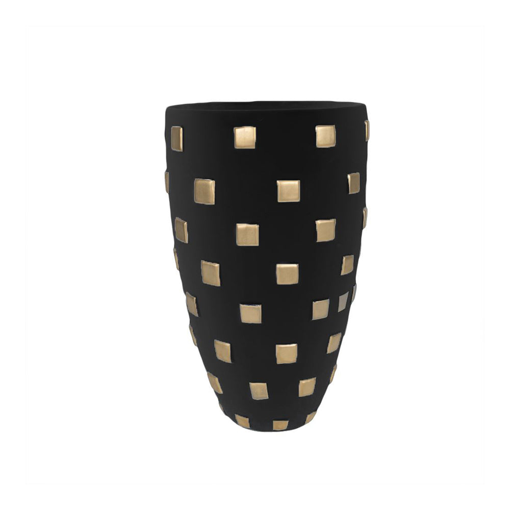 Product photograph of Liang Eimil Contra Vase Black from Olivia's