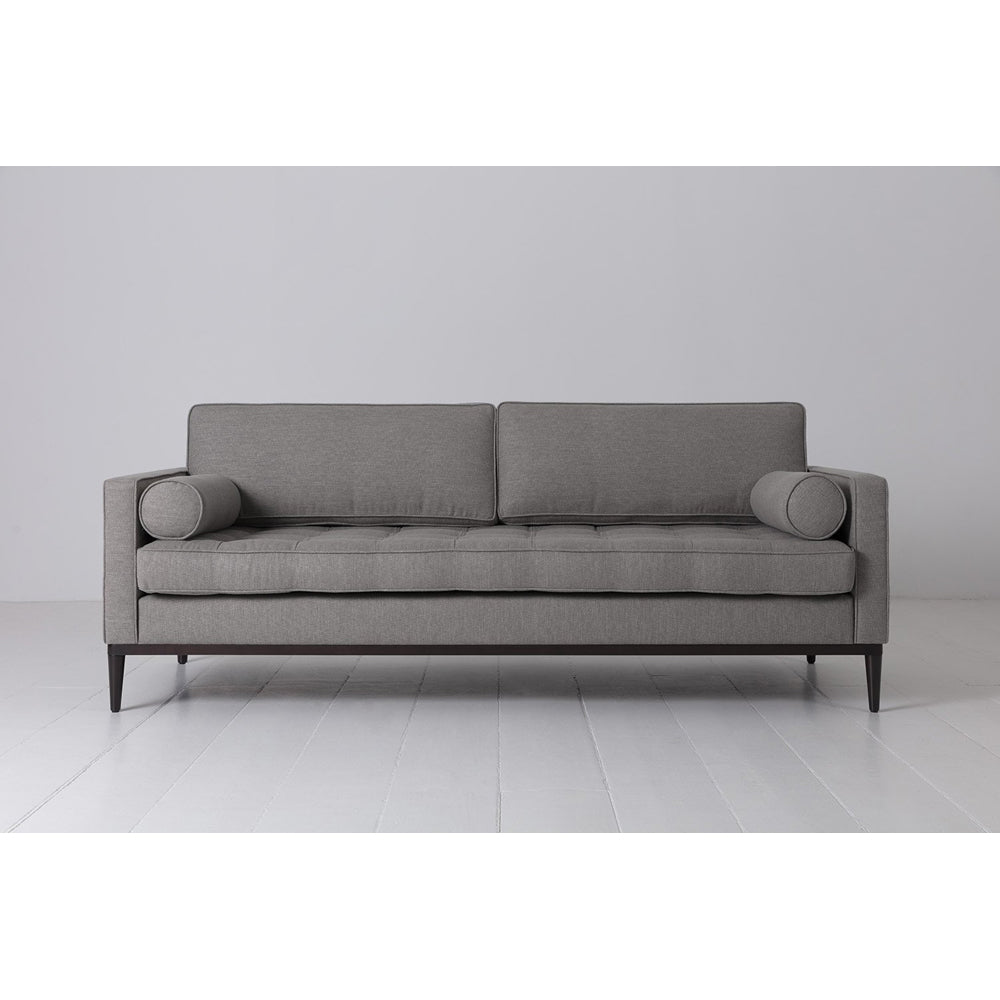 Swyft Model 02 Linen 3 Seater Sofa In Shadow