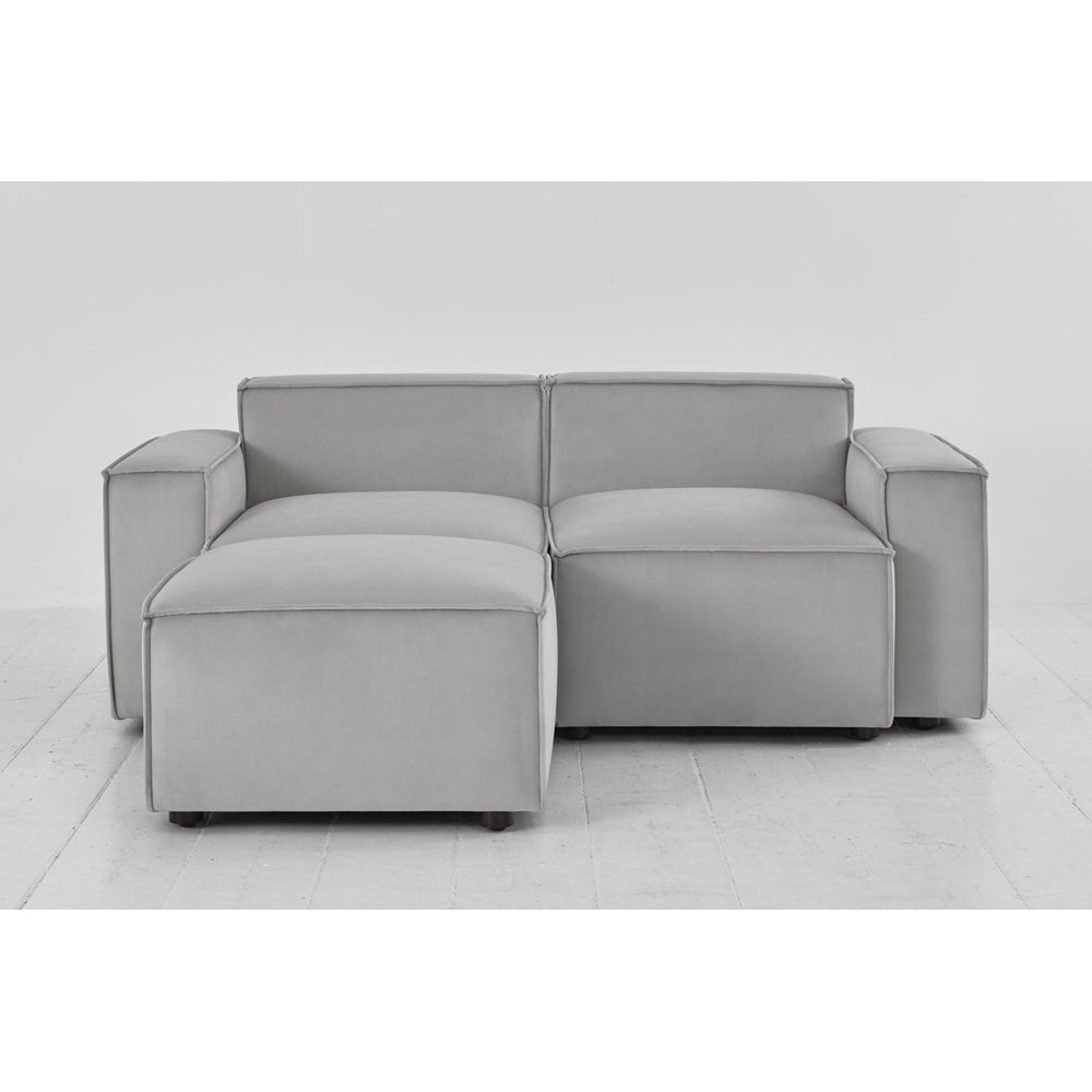 Swyft Model 03 Velvet Configuration 2 Sofa In Light Grey