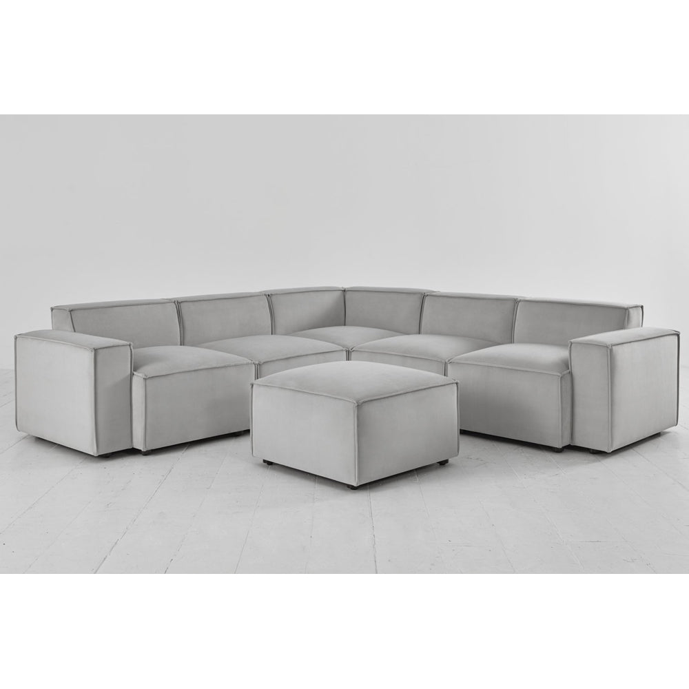 Swyft Model 03 Velvet Configuration 9 Sofa In Light Grey