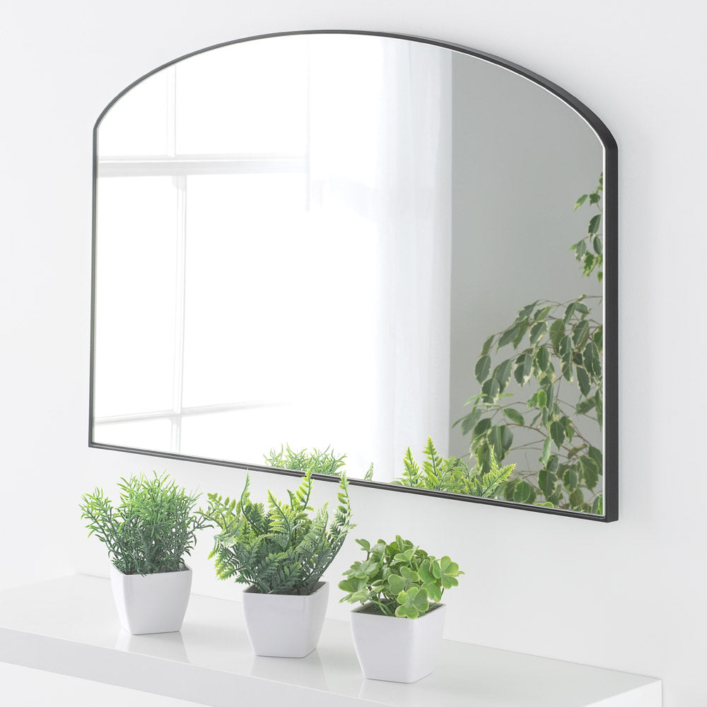 Product photograph of Olivia S Carla Mini Mantle Mirror In Black - 71x49cm from Olivia's