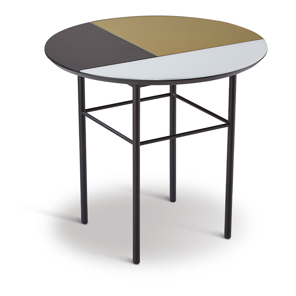 Liang Eimil Orphenus Side Table Black Gold And White Top