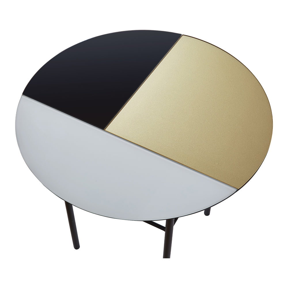 Product photograph of Liang Eimil Orphenus Side Table Black Gold And White Top from Olivia's.