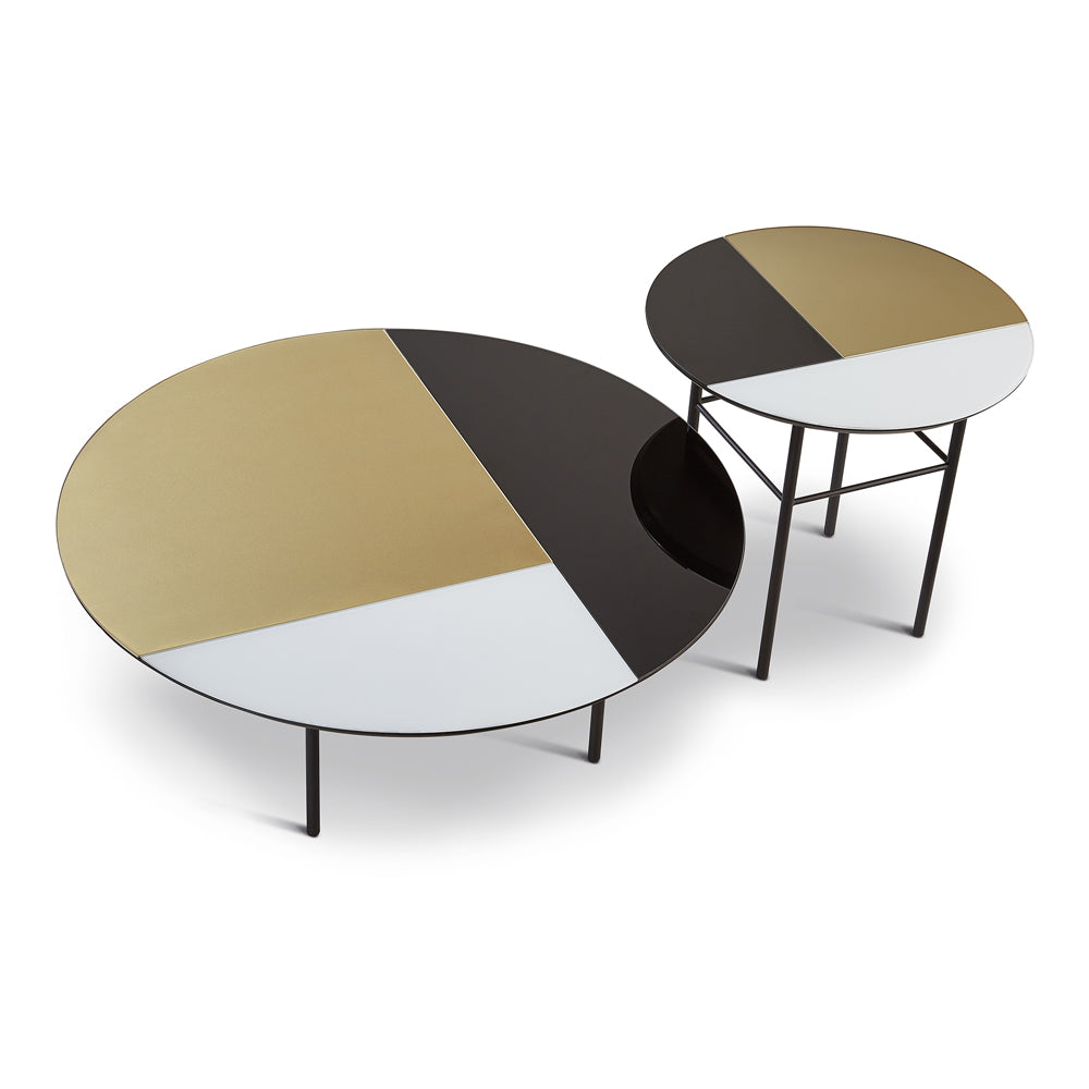Product photograph of Liang Eimil Orphenus Side Table Black Gold And White Top from Olivia's.