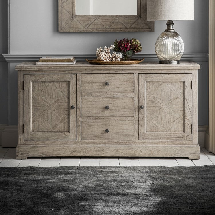 Product photograph of Gallery Interiors Mustique 2 Door 3 Drawer Sideboard from Olivia's