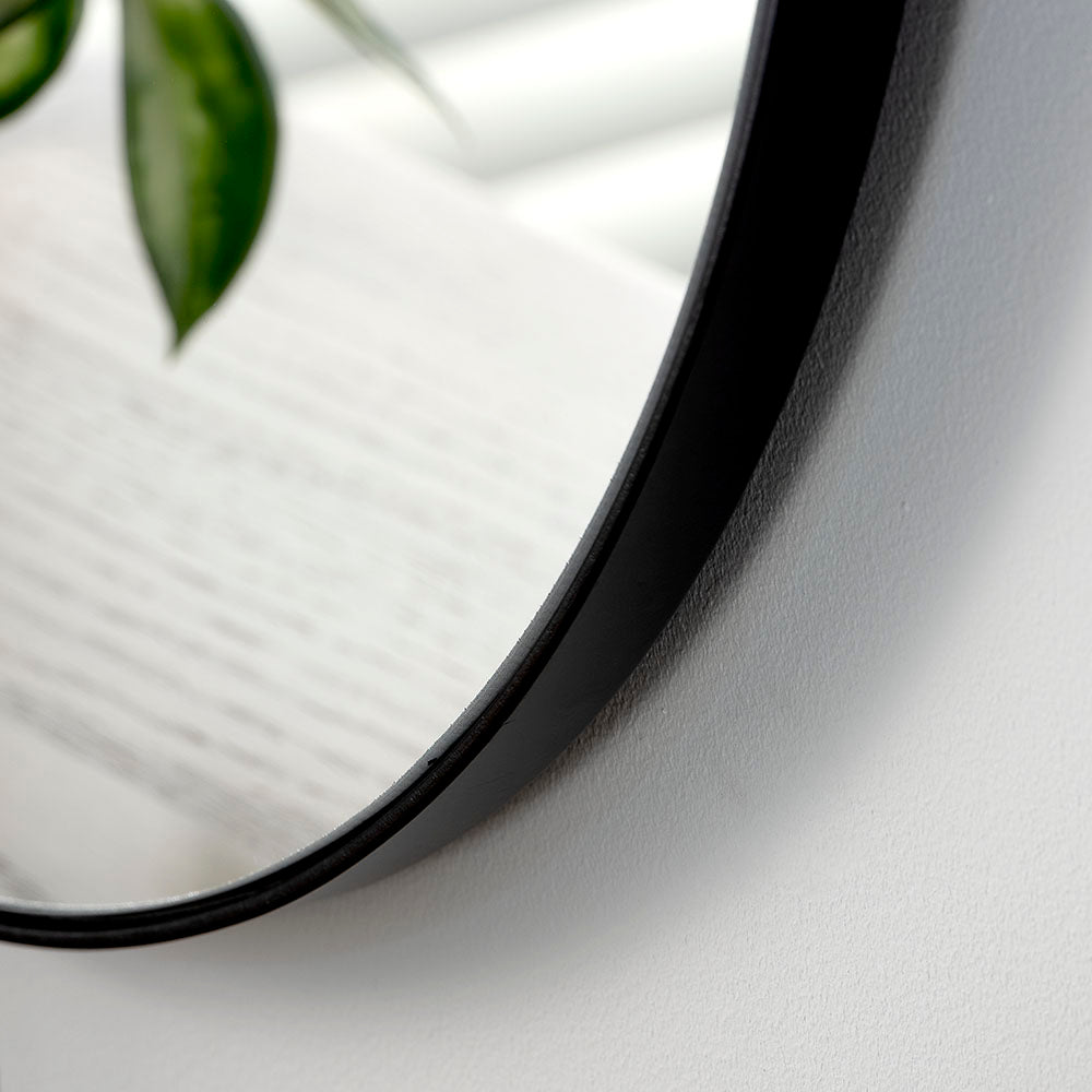 Product photograph of Olivia S Mali Oval Wall Mirror In Black from Olivia's.